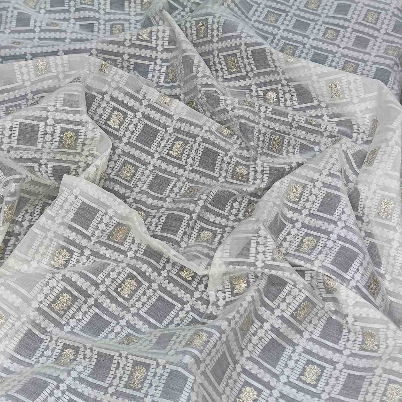 Pure Chanderi Jari- Jacquard Fabric Design 6