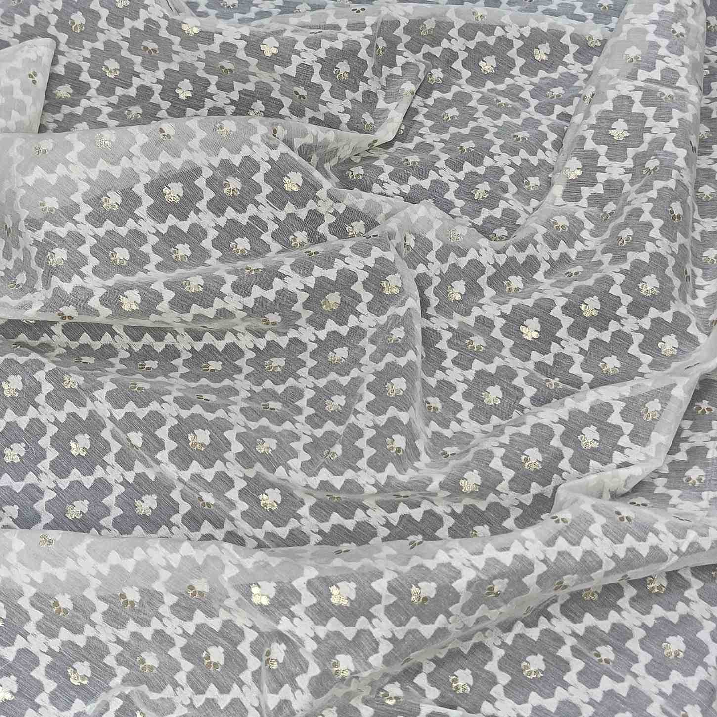 Pure Chanderi Jari- Jacquard Fabric Design 5