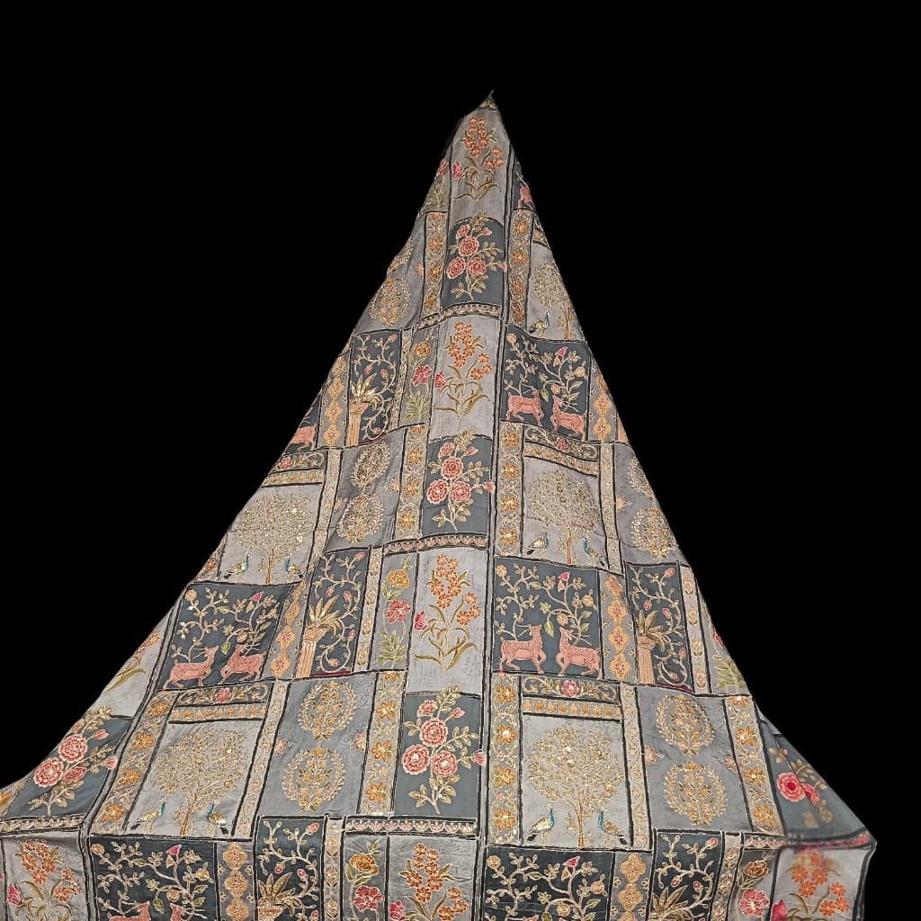 Premium Embroidery Fabric Grey Dsg.no- 114