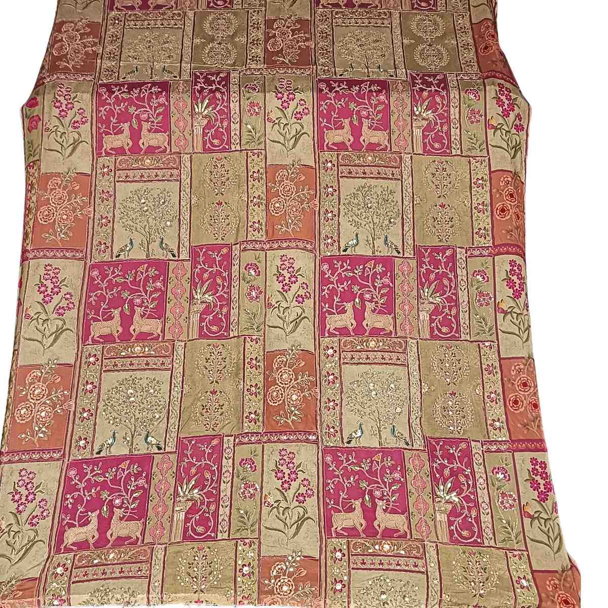 <b>Premium Embroidery Fabric Pink Dsg.no- 114</b>