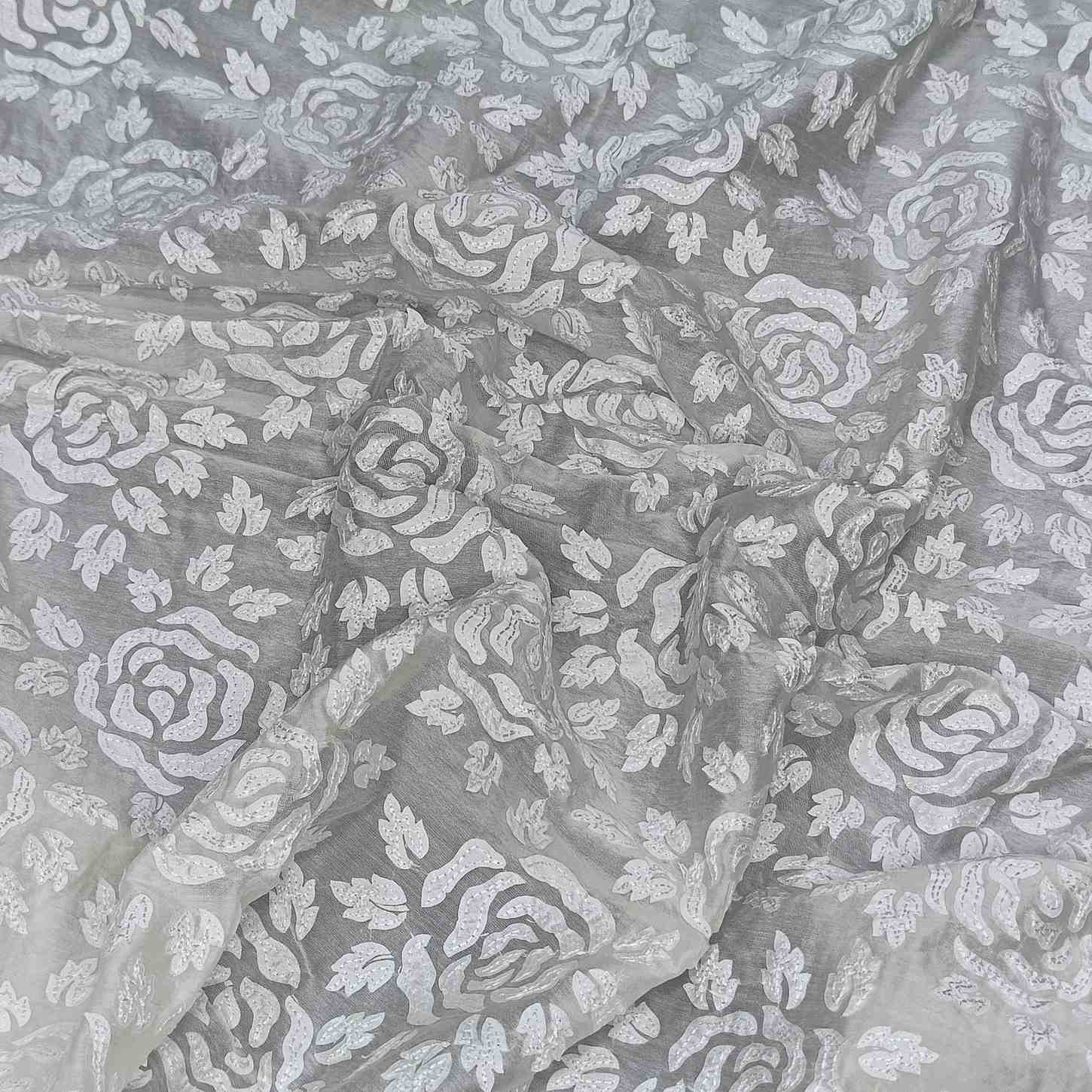 <b>PURE CHANDERI SILK APLICK WORK</b>