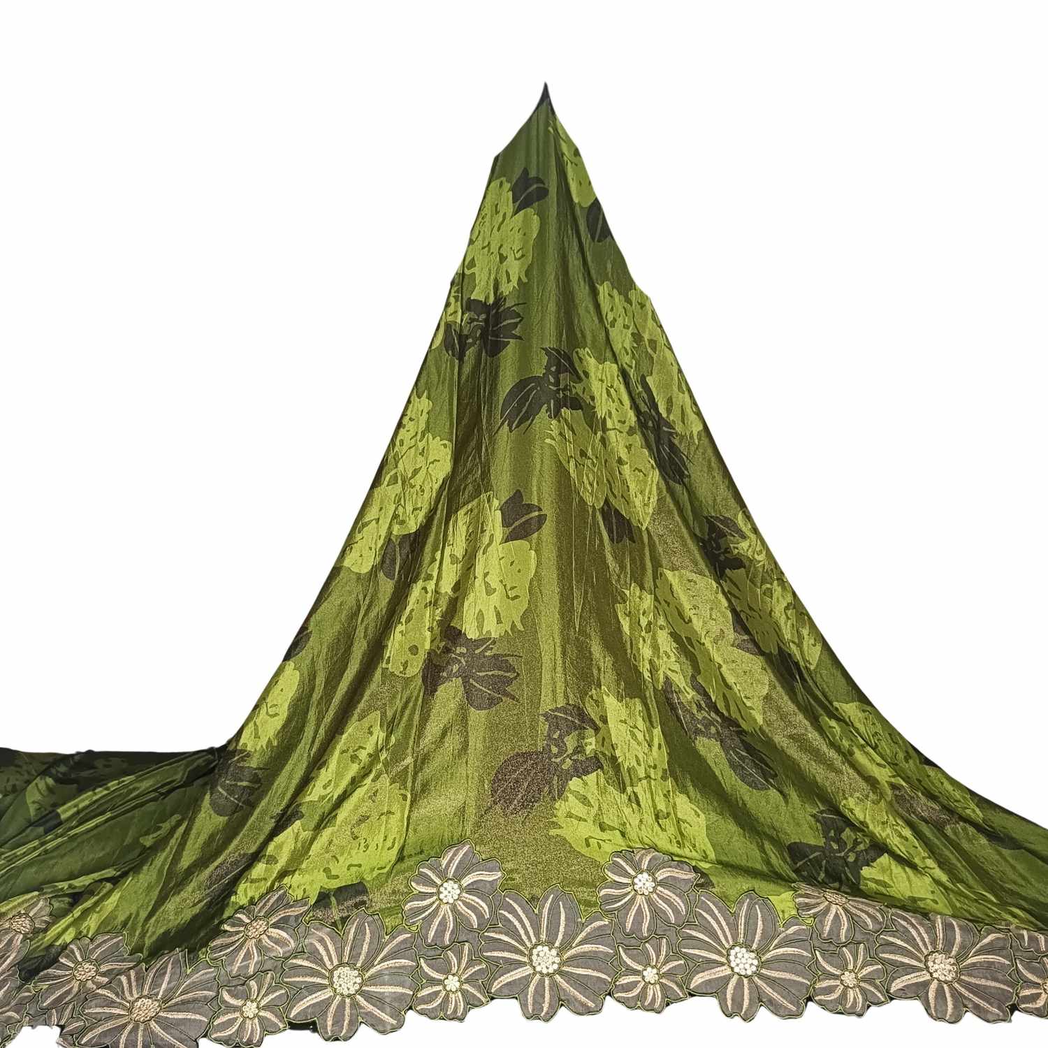 <b>Printed Tissue Applique Work Fabric Green</b>