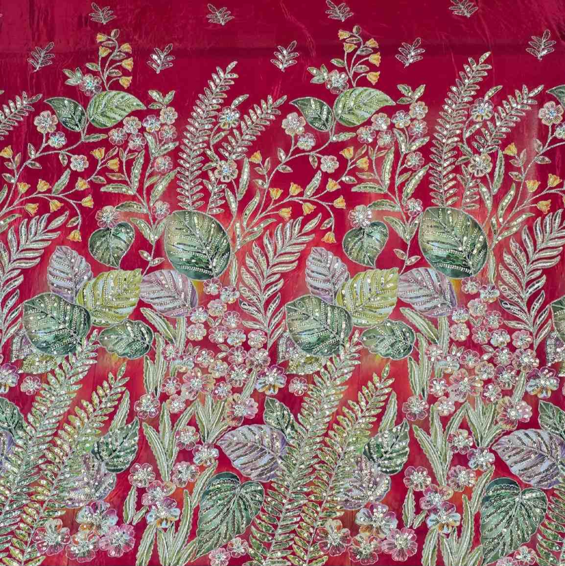 <b>Natural Crepe Position Print Dsg.no-P.94 RED</b>