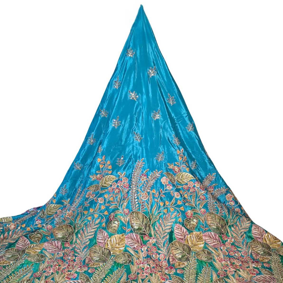 <b>Natural Crepe Position Print Dsg.no-P.94 Ferozi Blue</b>