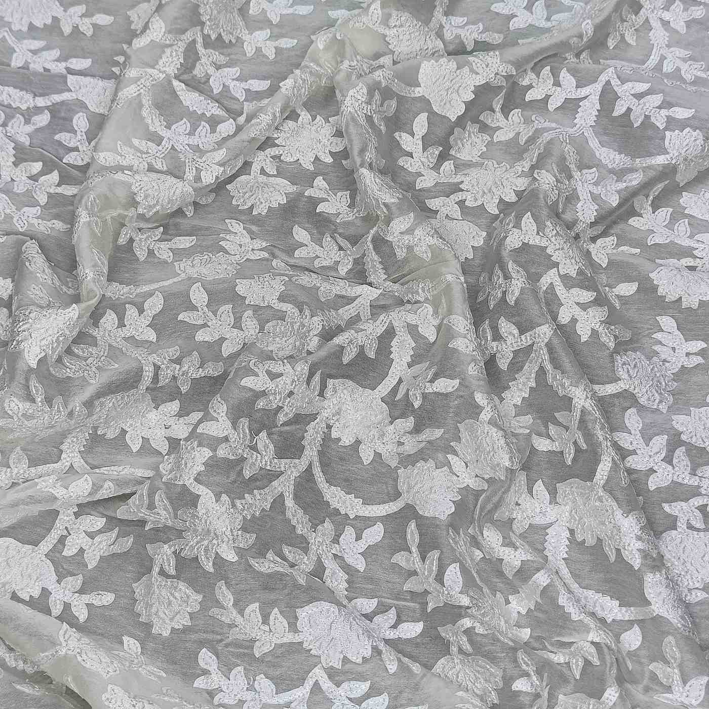 <b>PURE CHANDERI SILK APLICK WORK</b>