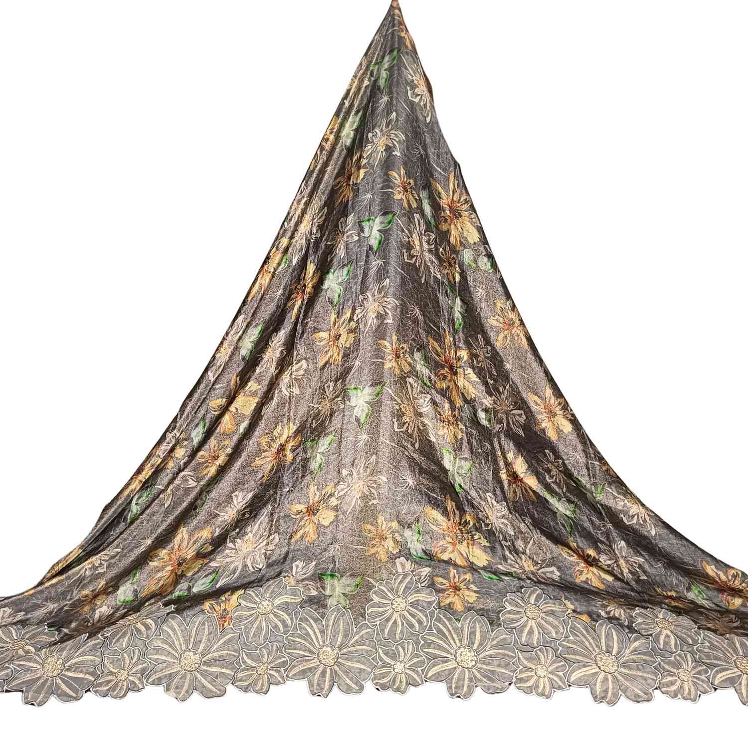 <b>Printed Tissue Applique Work Fabric Grey</b>