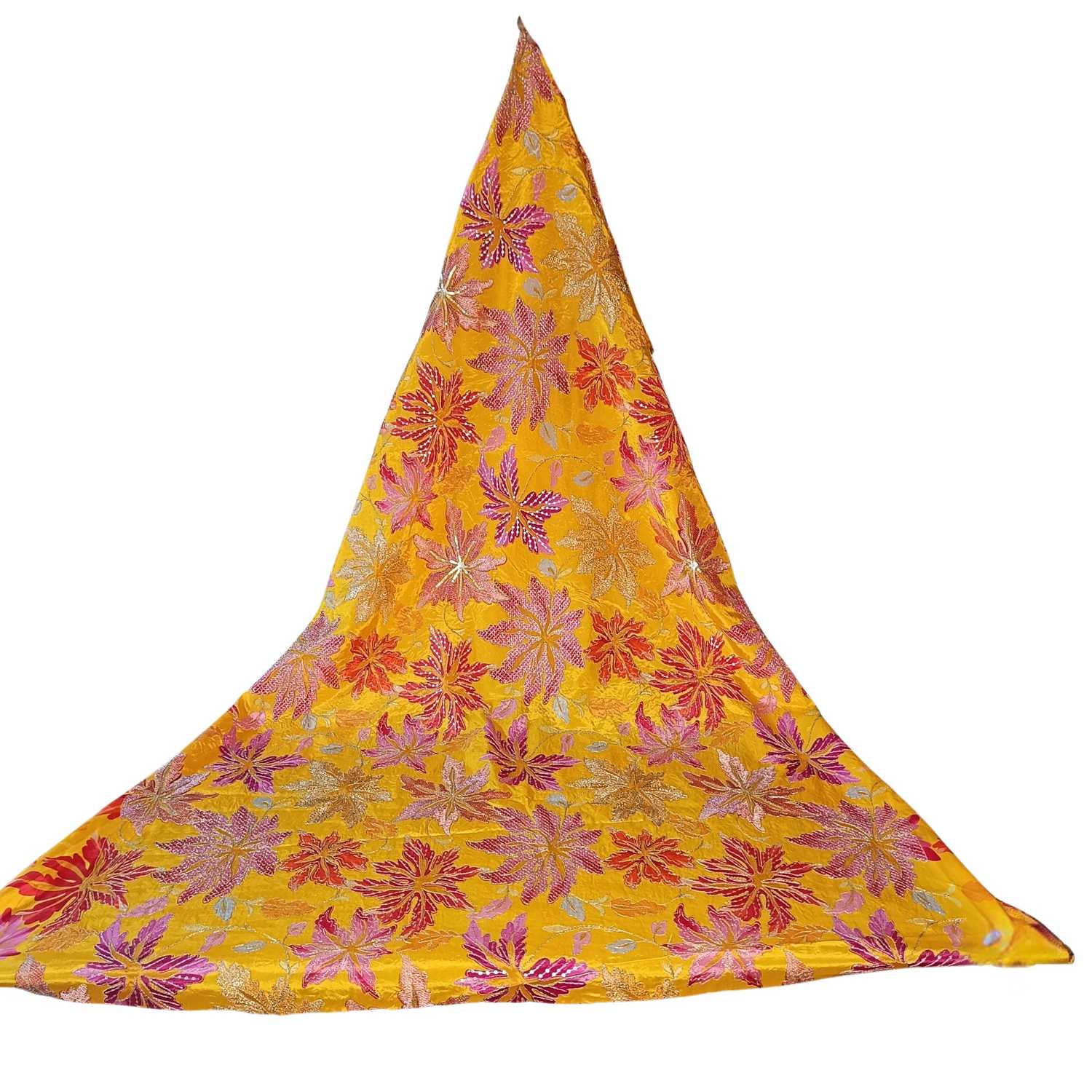 <b>Natural Crepe Position Print Fabric – S.A. 19028 Yellow</b>