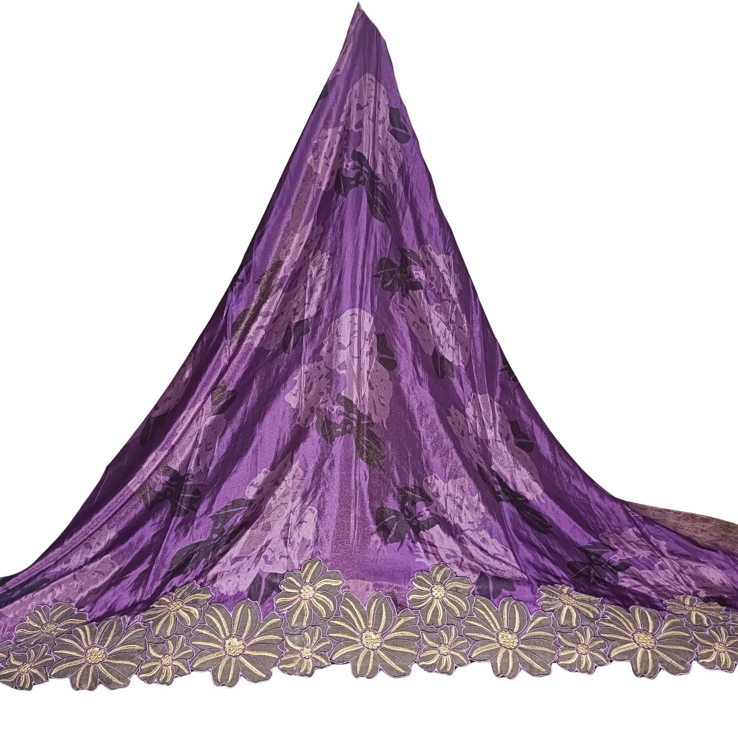 <b>Printed Tissue Applique Work Fabric Purple</b>