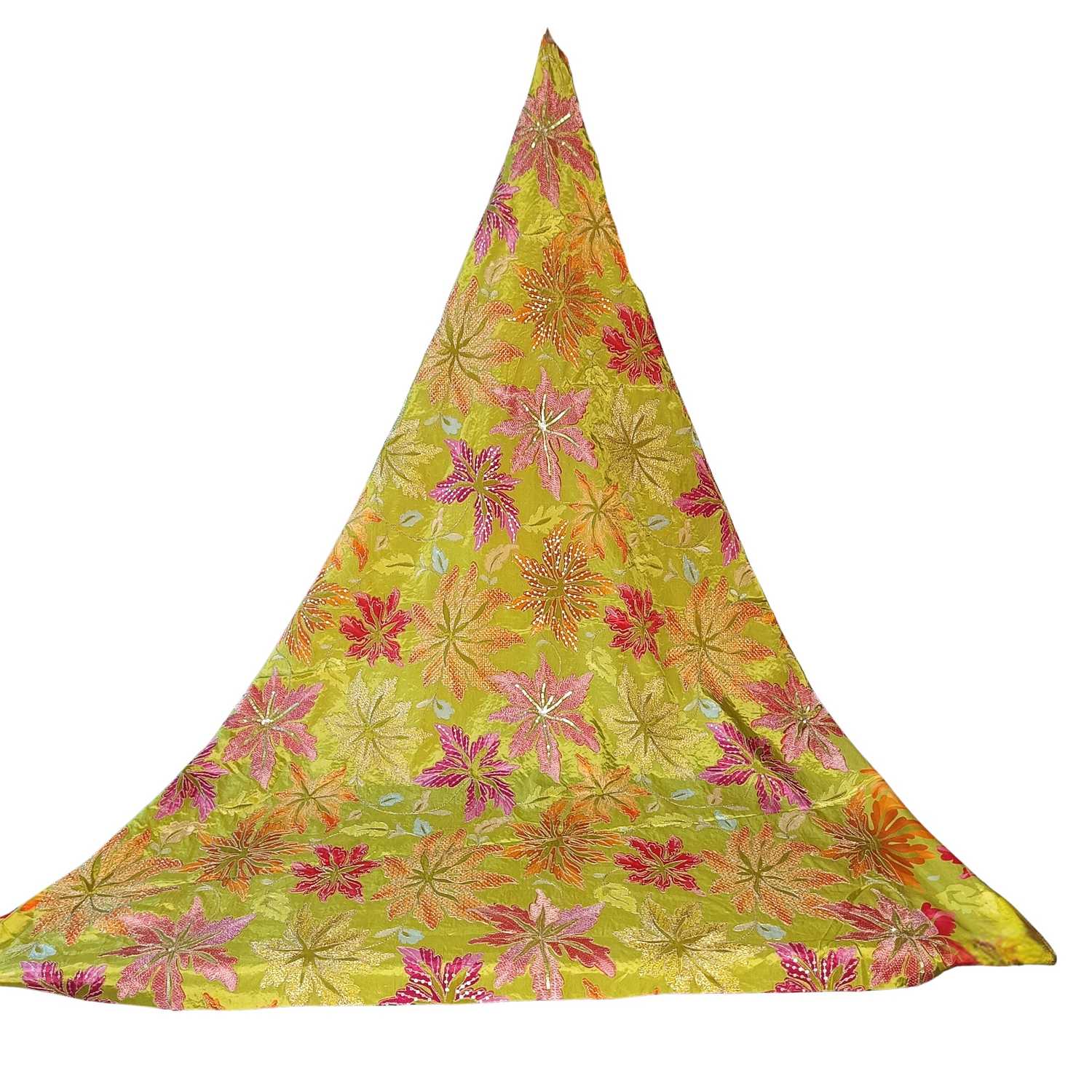 <b>Natural Crepe Position Print Fabric – S.A. 19028 Parrot Green </b>